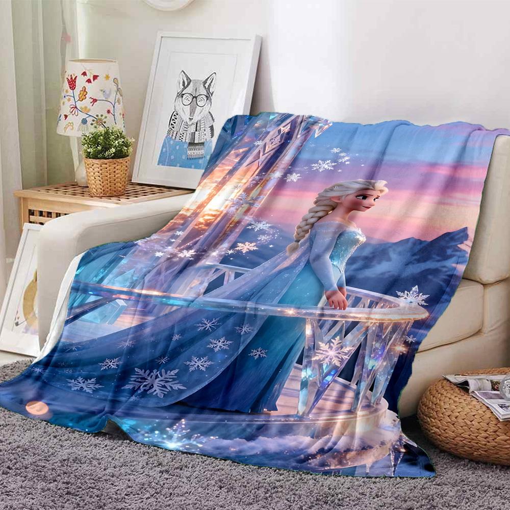 

1pc snowflake, Elsa blanket Lightweight Flannel Throw for Sofa Bed Travel Camping Livingroom Office Couch Chair 80cmx120cm