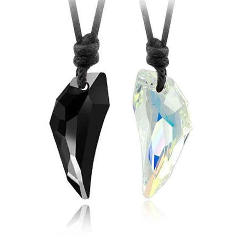 Tooth Wolf Shape Pendant Necklace Transparent Solid Color Decoration Jewelry