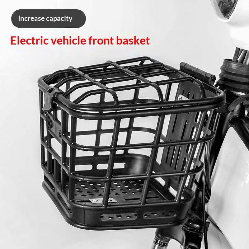 Nový černý přední košík na kolo Odnímatelný dutý úložný košík na kolo s víkem Plastová úložná taška pro elektrokolo/kolo