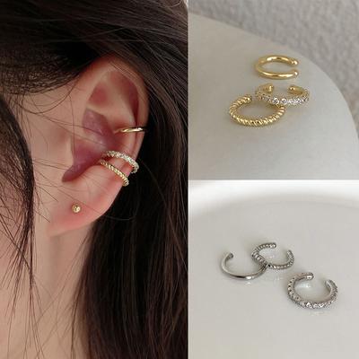 3 Pièces Boucles d'Oreilles Simples Rondes Enveloppantes Cartilage Clip d'Oreille Sans Perçage Boucles d'Oreilles Cartilage Manchette d'Oreille