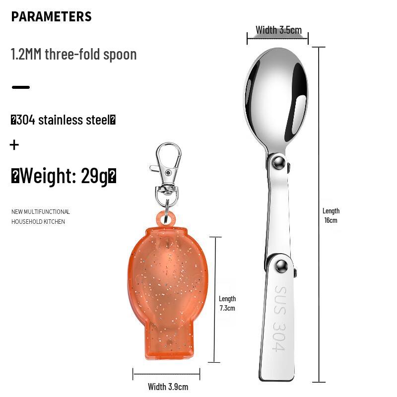 Abay Folding Portable Stainless Steel Spoon Set