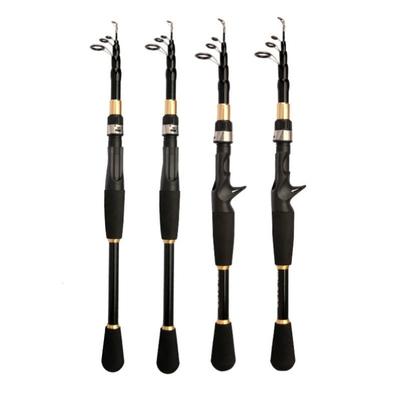 Telescopic Luya Rod M Adjustment Portable Short Section Contraction Vibration Solid Rod Handle Straight Long Throw Fishing Rod
