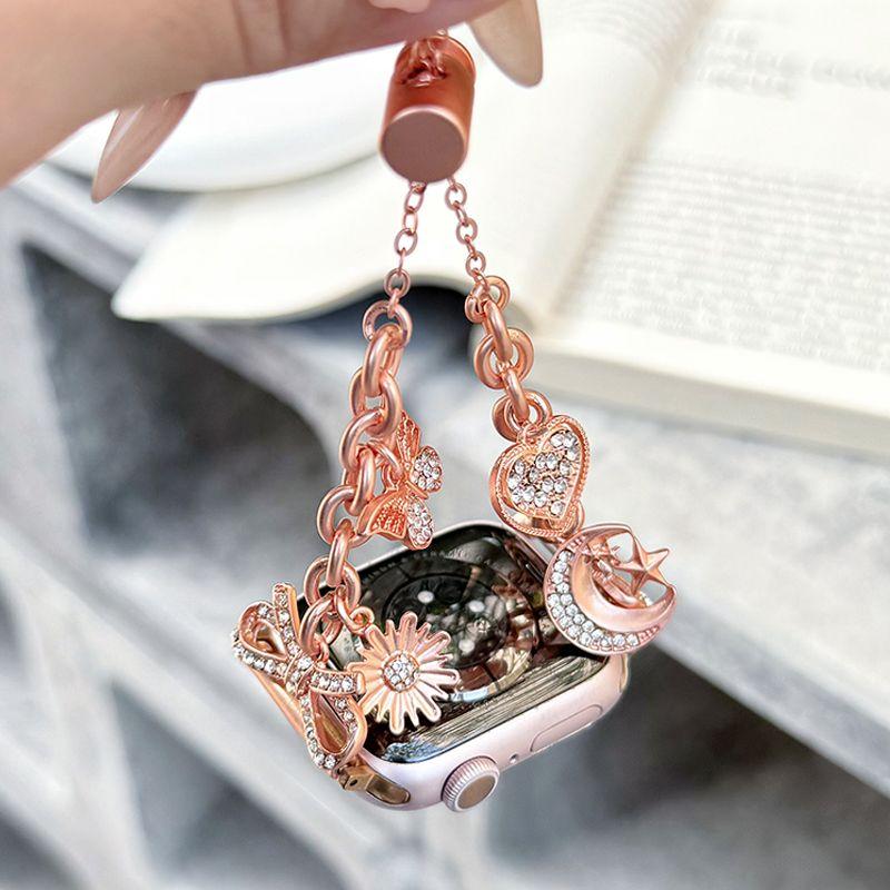 Butterfly Diamond Bracelet Compatible with iWatch Strap 38mm 40mm 41mm 42mm 44mm 45mm 49mm Fashionable Handmade Strap