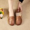 Cowhide Leather Yellow Loafers Woman Handmade Ballet Flats Ladies Mom White Driving Shoes Women Ethnic Inspired Green Moccasins