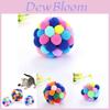 Colorful Handmade Bell Elastic Ball Pet Toy Set Durable Plush Ball For Cats