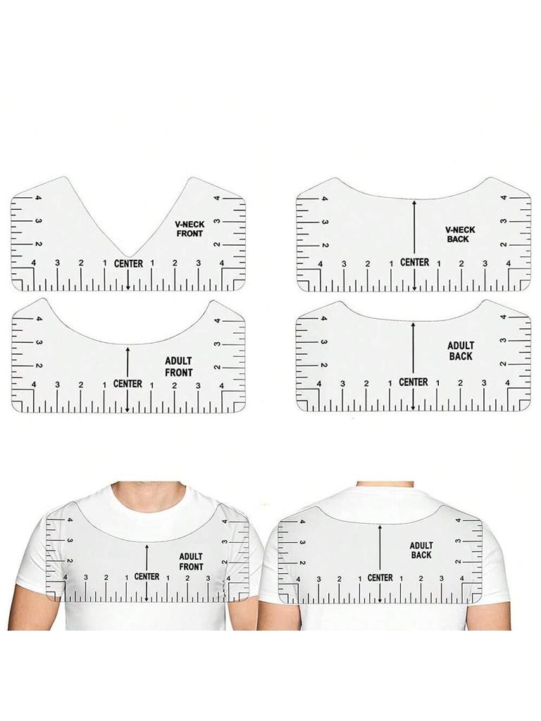4/11Pcs Transparent T-Shirt Ruler Guide Alignment Tool T-Shirt Rulers to Center Design for Adult Youth Toddler Infant Sewing Too