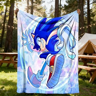 Sonic Outdoor Flannel Throw Blanket - HD Printed Lightweight Soft Warm All-Season Blanket for Sofa, Bed, Travel, Camping 1203019