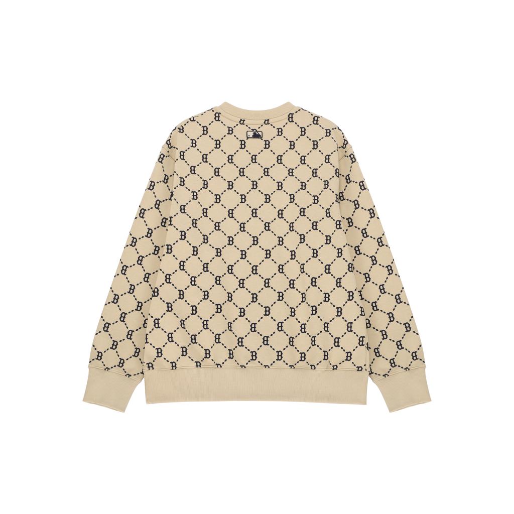 New MLB Base Logo Sweatshirts Unisex Beige 3AMTM0421-43BGS