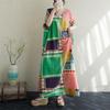 Kurzarm Übergröße Baumwolle Vintage Punkt Neu in Kleider für Frauen lässig locker Maxi lang Sommerkleid