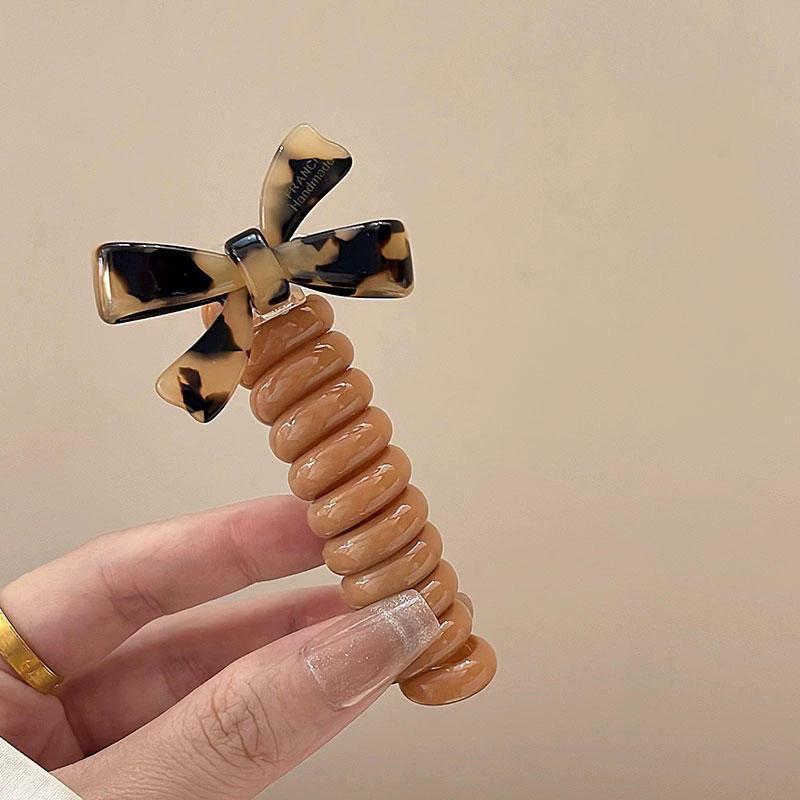 Elastische Telefondraht-Haargummis für Damen und Mädchen, einfarbige Haarbänder, Spiralspule, Gummiband, Pferdeschwanz, Kopfseil, Haar-Accessoires