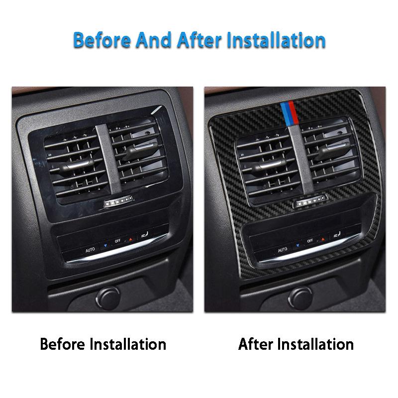 Carbon Fiber Car Rear Exhaust Air Outlet Vent Trim Cover Car Styling For BMW X3 X4 G01 G02 G08 2018-2022 Interior 