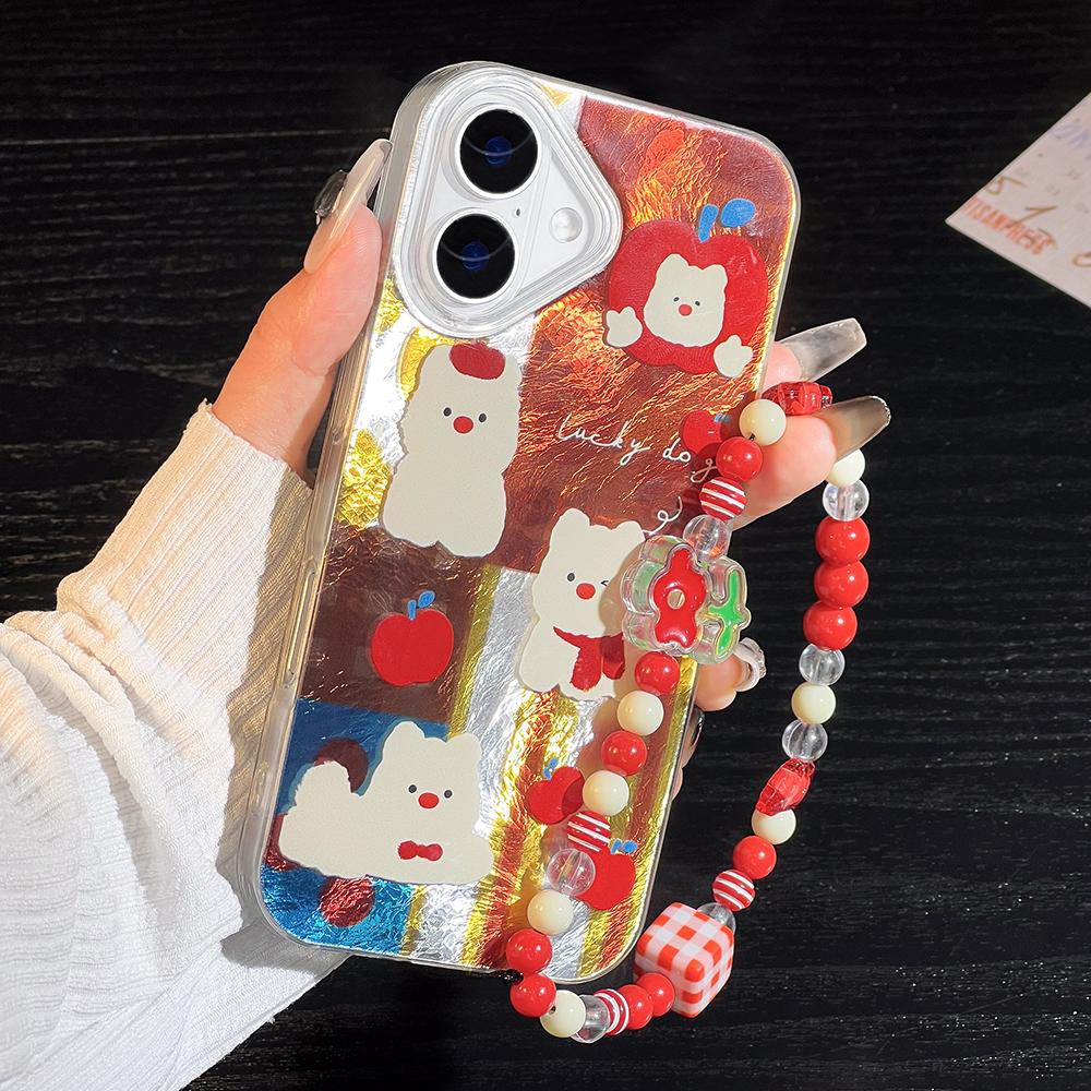 Bracelet Chain Shockproof Phone Case For iPhone 12 Funda iPhone 11 13 15 14 16 Pro Max 12promax Hard Plastic Cover With Lanyard