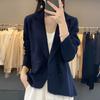 Women's Suit Cardigan Temperament Solid Color Tops Autumn Long Sleeve Fashion Jacket Ageing Casual Chic