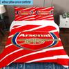 Set Biancheria da Letto Stampato con Stemma Arsenal Football Club 3 Pezzi Chiusura con Zip Include 1 Copripiumino & 2 Federe Set Biancheria da Letto Arredamento Casa Regali