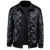 2024 Winter European Style Men's Casual Lapel PU Leather Down Jacket