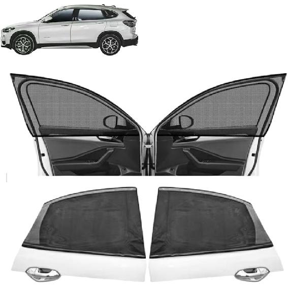 Cars Window Shades–4Pcs Breathable Mesh Sun Shade For Back & Side Windows, UV Protection For Baby, Family & Pets, Privacy Screen, Bug & Mosquito