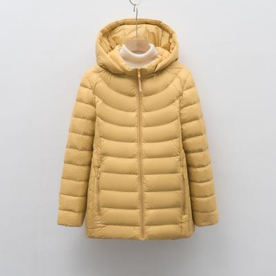 Veste légère en duvet amovible à capuche pour femme, couleur unie simple