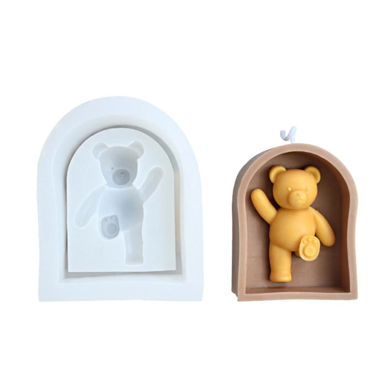 

Resin Art Moulds Flexible Silicone Molds Crafting Bear Shape Ornament Molds Suitable for Home Decors and Present 1