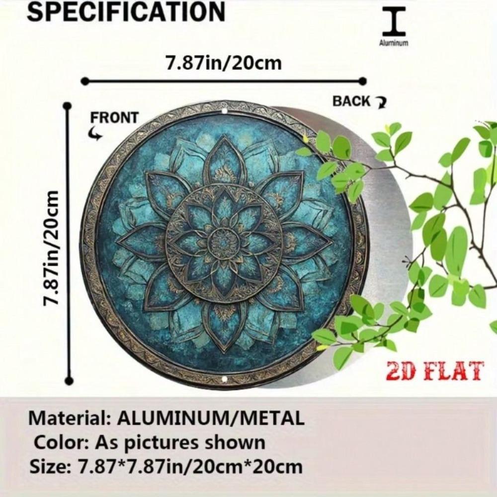Metal Wall Poster Mandala Embossed Gold Vintage Art Panel For Living Room