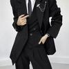 Double Breasted Notch Lapel Vest Slim Fit Groom Suit Waistcoat Men Business Formal Coat