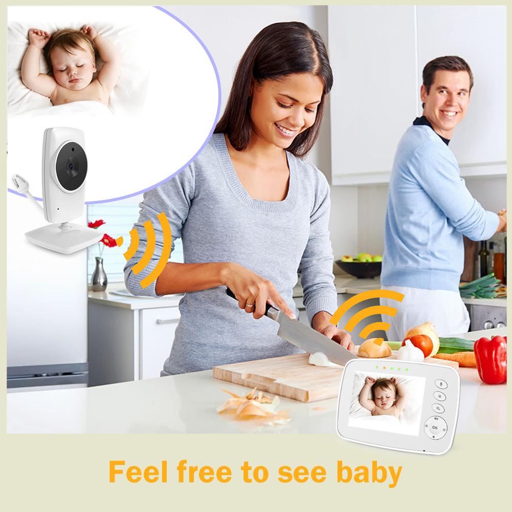 SM32 2.4G Wireless Baby Monitor with Camera IR Night Vision Babyphone Temperature Crying Monitoring Video Recording Nanny Care