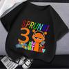Sprunki Camiseta de Cumpleaños para Niños Niñas de 1 a 9 Años Incredibox Algodón Ropa para Niños Lindo Dibujo Animado Juego Estampado Gráfico Tops Regalo para Fiesta