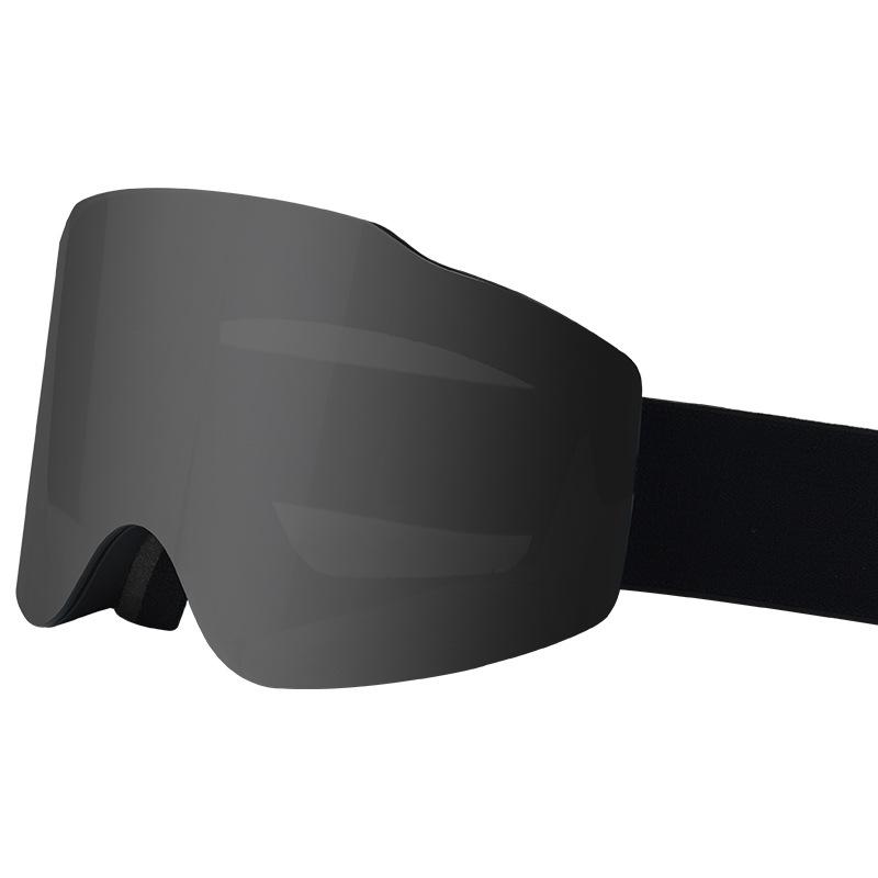 Magnetic Ski Goggles with Double-Layer Anti-Fog Large-Field-of-View Cylindrical Lens, Color-Changing Windproof Goggles for Mountaineering#7075