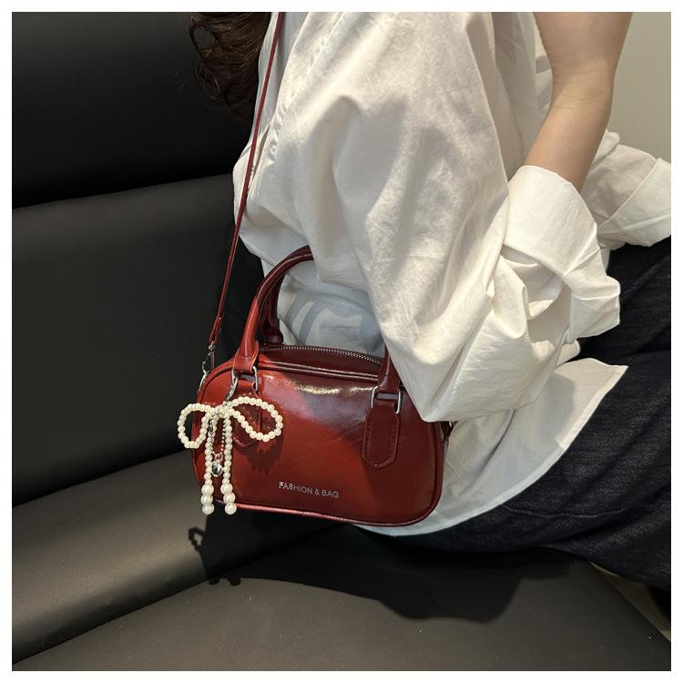 Neue Sommer Mode Einfache Damen Quadratische Tasche Perlen Schleife Umhängetasche Crossbody Tasche