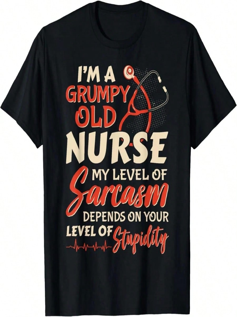 Old Nurse Women Nursing RN LPN Medical Grandma Mom T-Shirt S разноцветный