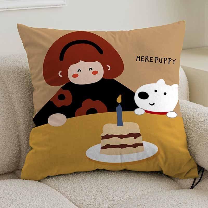 Cartoon-Tier-Kissenbezug Sofa Wohnzimmer Kissenbezug Büro Lendenkissen Nachttisch quadratischer Kissenbezug abnehmbar und waschbar