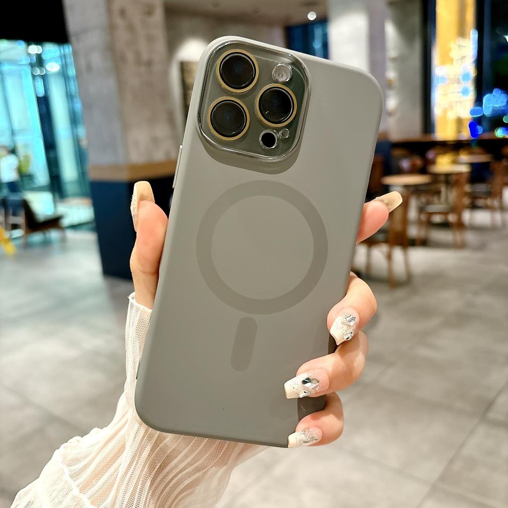 Liquid Silicone Magnetic For Magsafe Phone Case For iPhone 16 15 14 13 12 11 Pro Max Plus Crystal Lens Protect Soft Cover