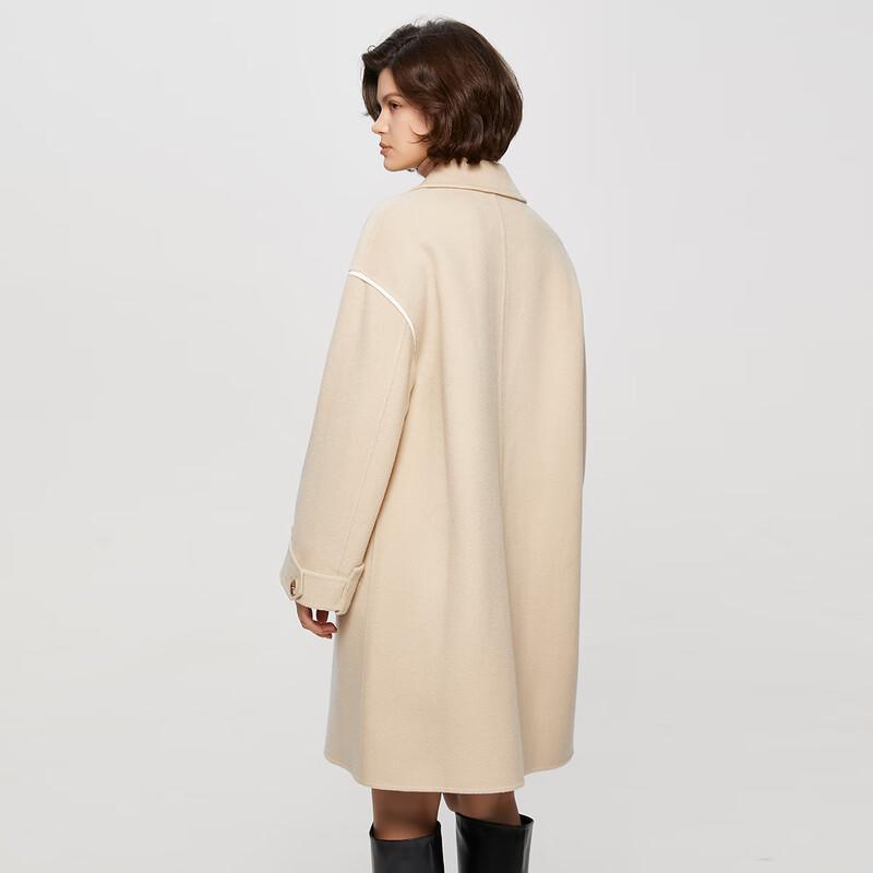 TaTu Women's Winter Lapel Wool Blend Mid-Length Coat