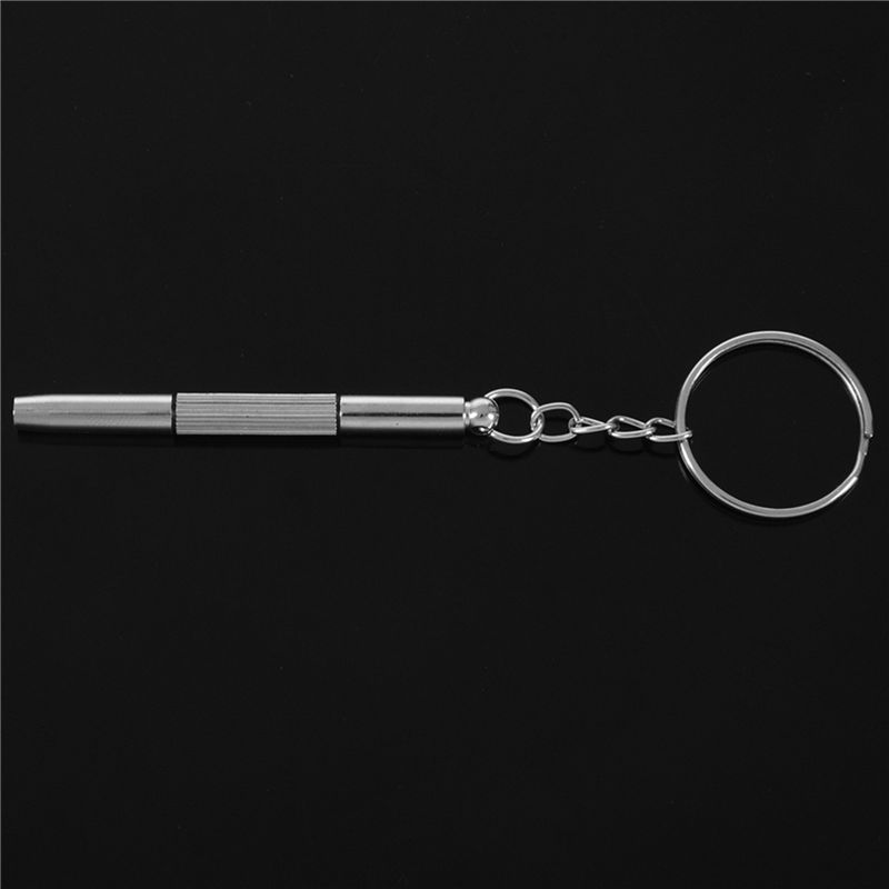 A95D-4X 3In1 Mini Alloy Screwdriver Key Ring Watch Glasses Repair Tool
