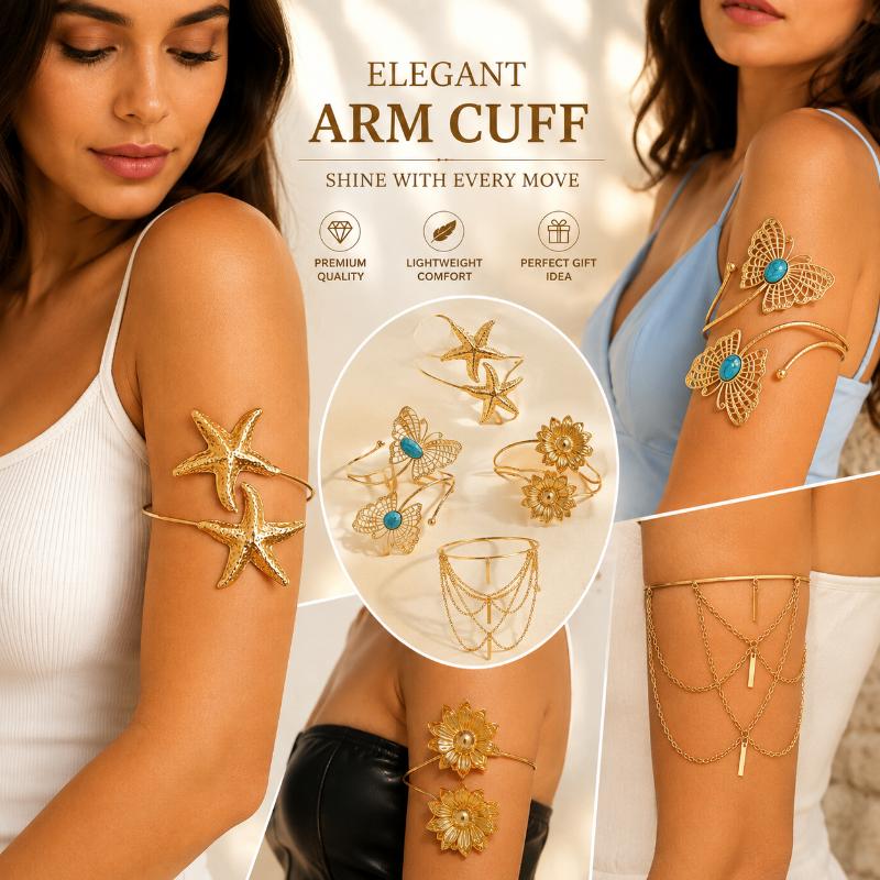 Boho Arm Cuff Open Adjustable Upper Arm Bracelet Bangle Beach Party Jewelry For Women