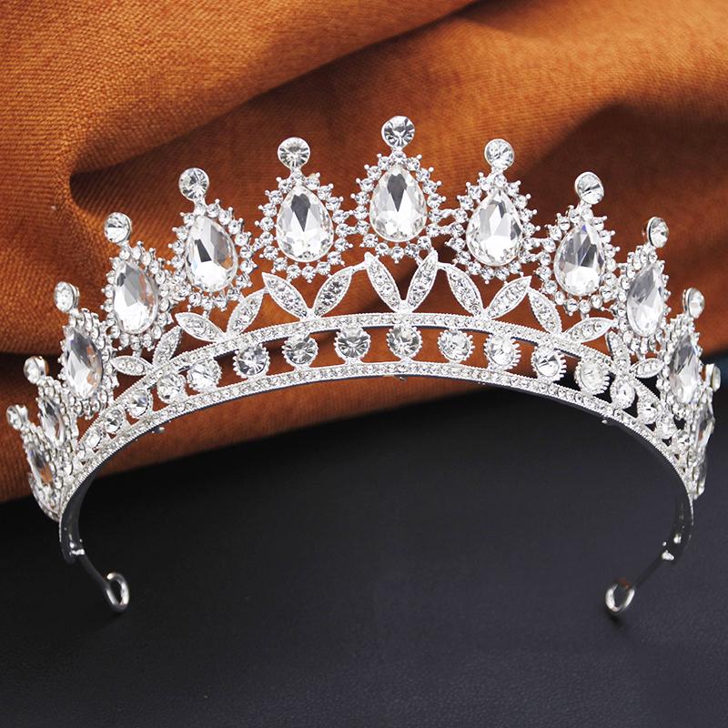 Princess Tiara Crown Headband for Women Elegant Queen Bridal Bride Headwear Hair Jewelry Gift for Wedding Dress Accessories