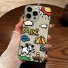 Cute Graffiti Doodle TPU Phone Case For IPhone 15 14 13 12 11 Pro Max X XR XS 8 7 Plus, Clear Shockproof Protective Cover