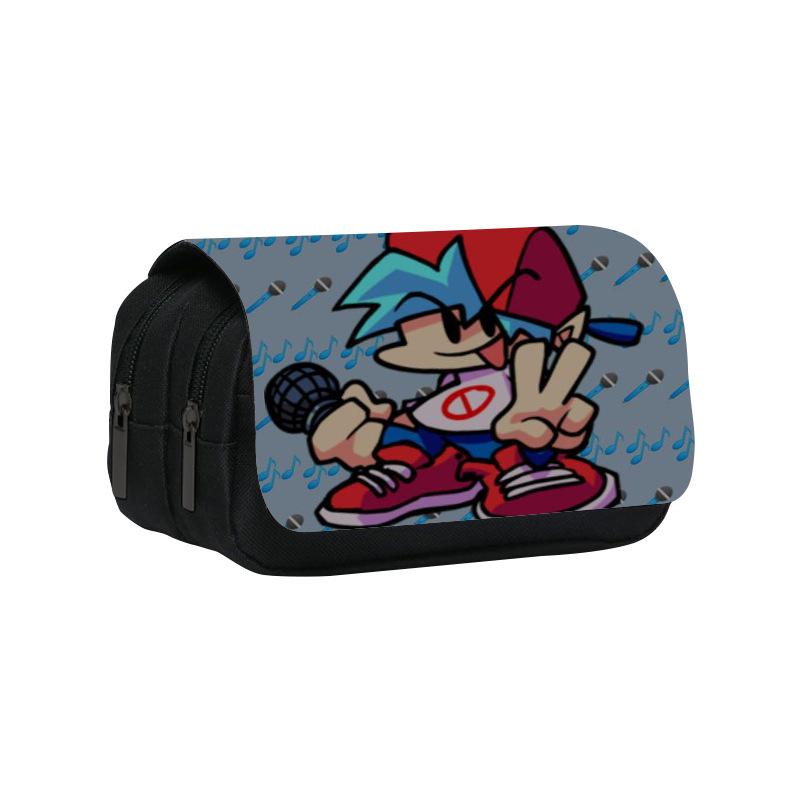 Friday Night Funkin Dubbellaags Etui 8,7 inch School Pennen Etui voor Student Grote Opbergruimte Leerlingen Potlooddoos Schoolcadeau