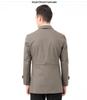 2025 Spring Men's Mid-Length Business Casual Trench Coat - Solid Color Outerwear
