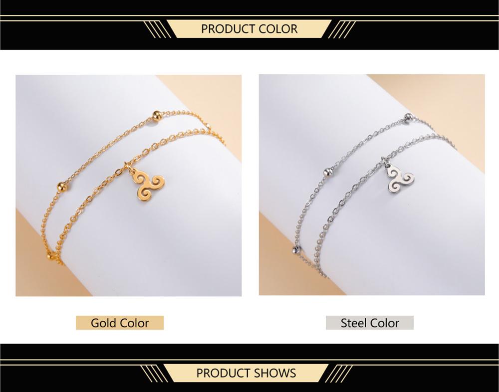 Dawapara Triskele Triple Spiral Charm Armband Triskelion Symbol Celtics Amulett Edelstahl Frauen Schmuck