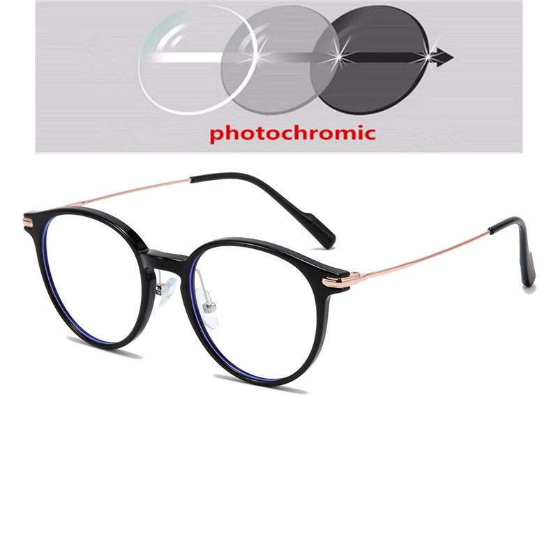 Black Gold Frame Anti Blue Rays Oval Prescription Glasses For The Nearsighted Women Men Myopia Spectacles 0 -0.5 -0.75 To -6.0