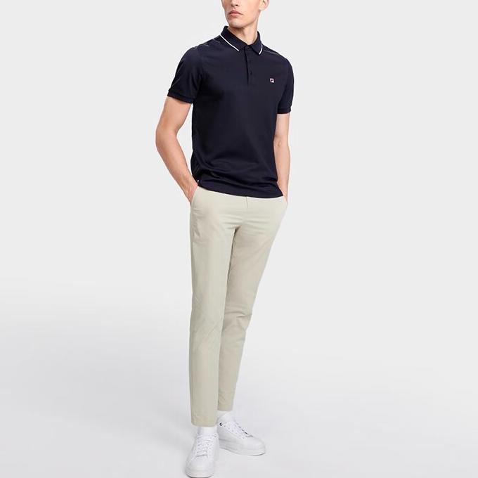 Fila Skin-Friendly Comfortable Breathable Short Sleeve Polo Shirt Men Tops Legendary-Blue F51M431106ANV