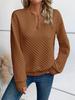 2025 Autumn/Winter Women's Solid Deep V-Neck Patchwork Long Sleeve Casual Sweatshirt
