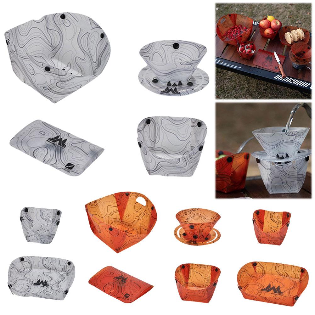 Outdoor Portable Tableware Space Saving Ultra Light Tableware Set Foldable Dinnerware Set for Camping Hiking