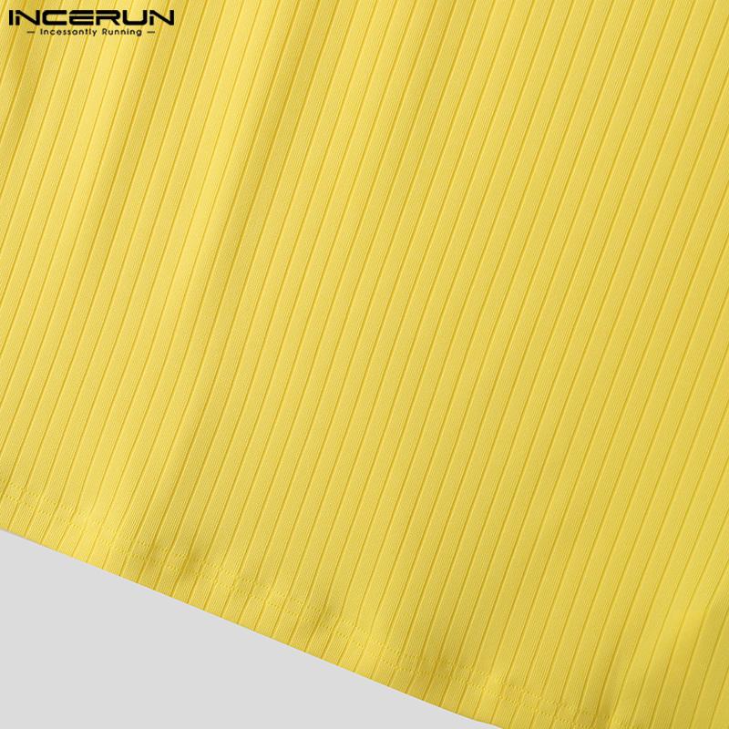 INCERUN Maiouri de vară cu bretele, fără mâneci, cu coaste, casual, mulate