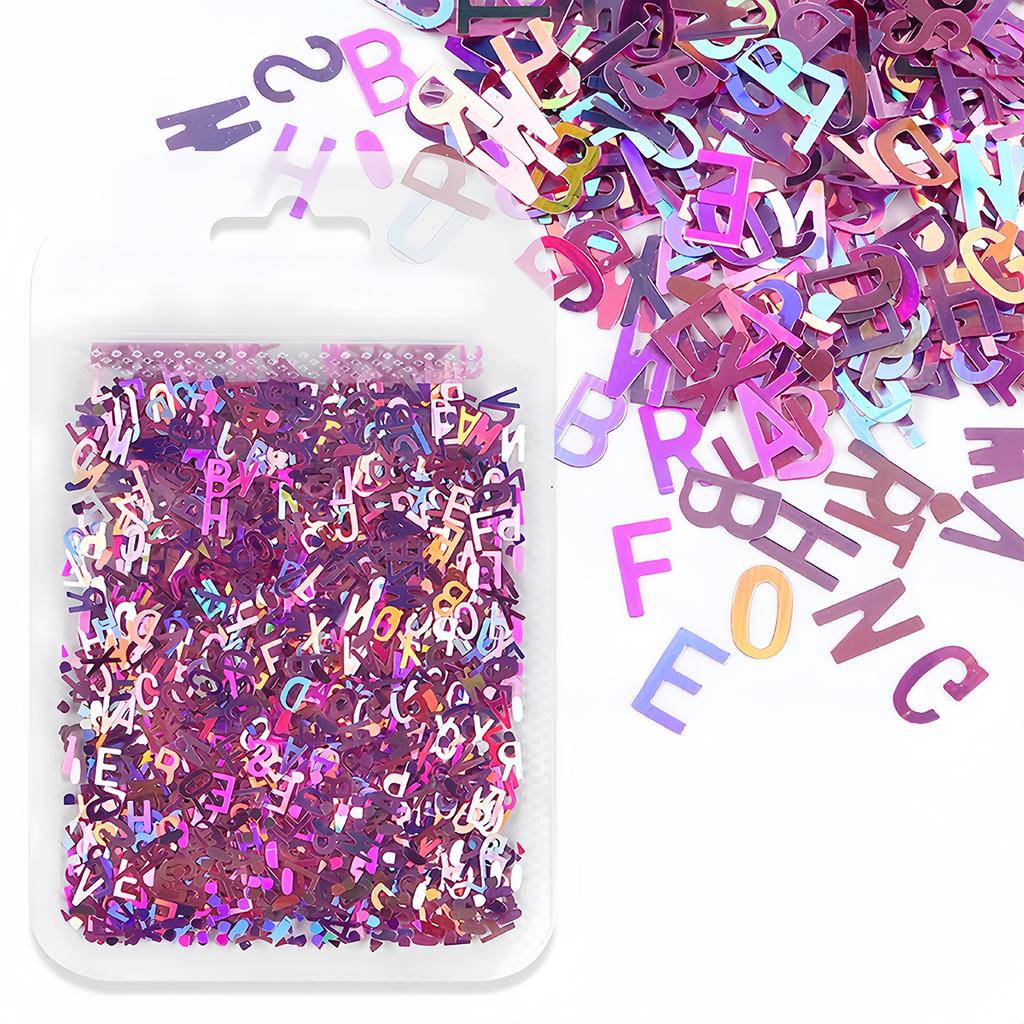 Holographic Glitter Laser Letters Flakes Resin Sequins Fillers Epoxy Resin Filling Crafts Nail Glitter Jewelry Making Supplies