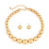 Punk Acrylic CCB Ball Bead Chain Necklace Drop Earrings for Women Vintage Imitation Pearl Clavicle Chain Grunge Jewelry Set New