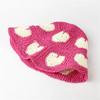 Handmade Bucket Hat Elegant Straw Beanies Colorful Cloch Style for Women Party Heart Hat Lady Knitted Bucket Hat