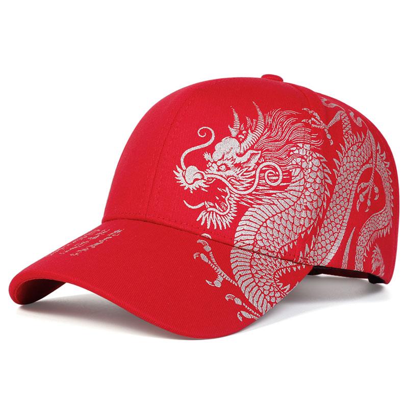 Summer Sunscreen Chinese Style Dragon Print Baseball Cap Fashion Casual Cotton Rapper Hip Hop Caps Trucker Hat Golf Hats