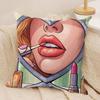 Ins Style Beauty Makeup Cushion Cover Silky Short Plush Sofa Pillow Cover Hidden Zipper Soft Dustproof Case for Home Decor