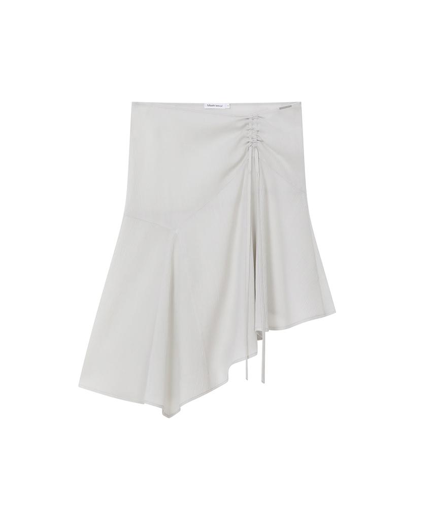 MISEKI SEOUL String Sheer Layered Skirt Gray